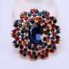 SKEDS Crystal Fashion Women Big Brooch Round Luxury Exquisite Pin Lady Banquet Party Rhinestone Brooches Pins Jewelry Gift