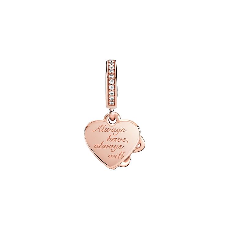 Pandora Rose Gold Heart Pendant Love You Forever Women Jewelry 789369C01