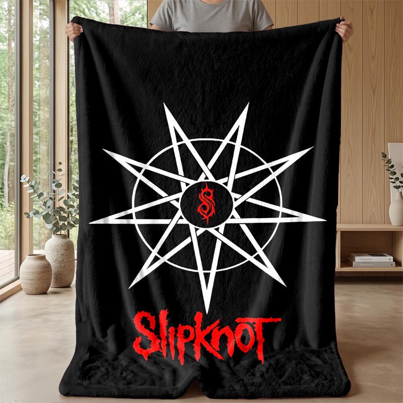 Coperta in Flanella Stampata Slipknot Calda Accogliente Delicata sulla Pelle Plaid per Divano Letto Uso Quotidiano Interno