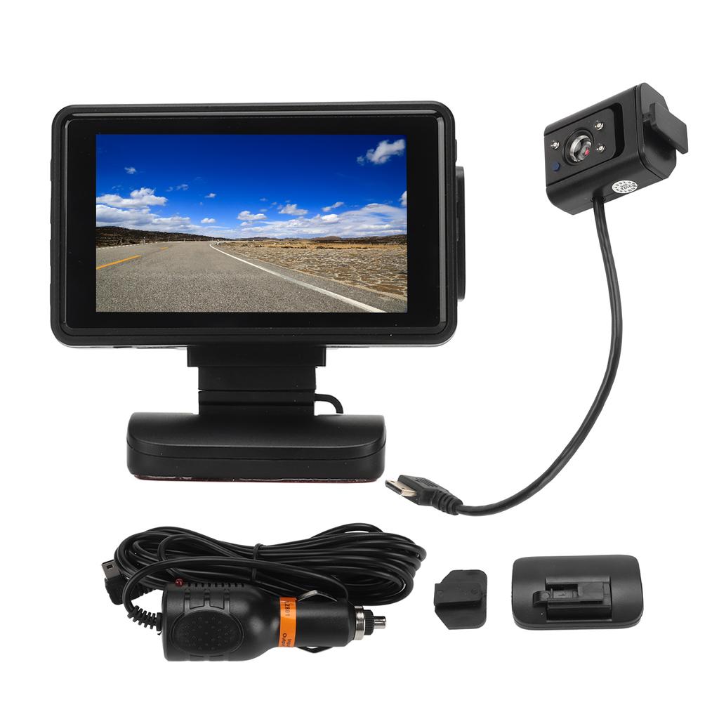 Front Rear Dash Camera 1080P HD IR Night Vision Motion Detection Loop Recording Car Dashboard Cam with 3 Inch LCD