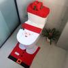 Christmas Cartoon Toilet Set: Snowman, Elf & Deer Cover, Lid, and Mat