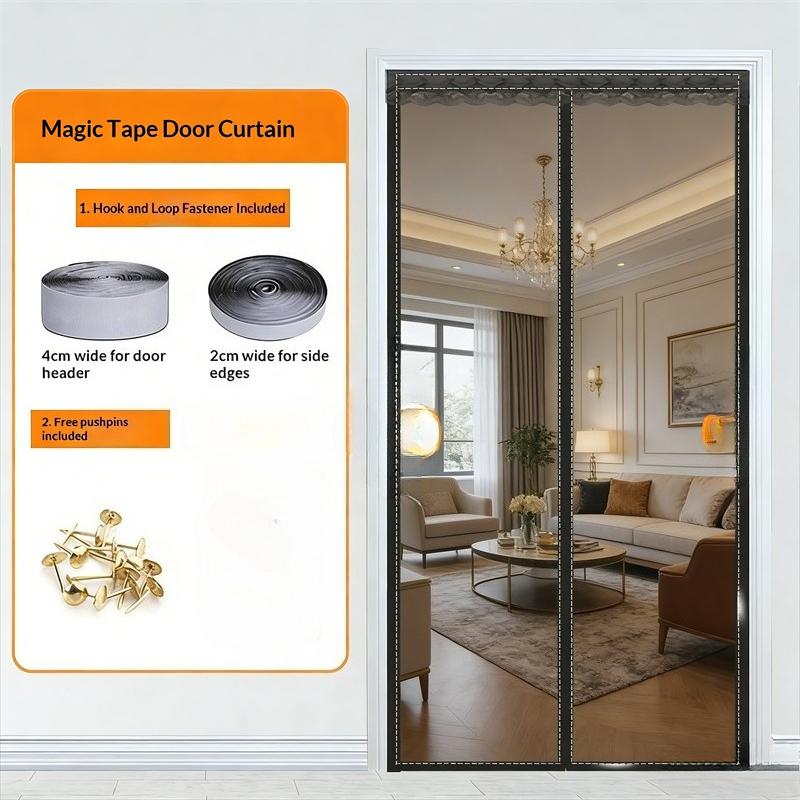 Magnetischer Türvorhang Maßanfertigung Moskitonetz Vorhang Fliegen Insekten Automatisches Schließen Unsichtbares Netz für Küche Innen Wohnzimmer