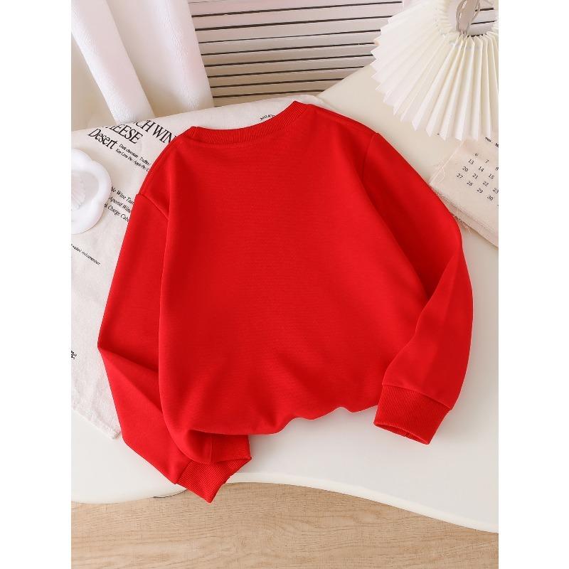 Star Shaped Decorative Ornament Unisex Crew Neck Fashion Sweatshirt, Autumn and Winter Western Style Top, Children's Long Sleeved T-shirt