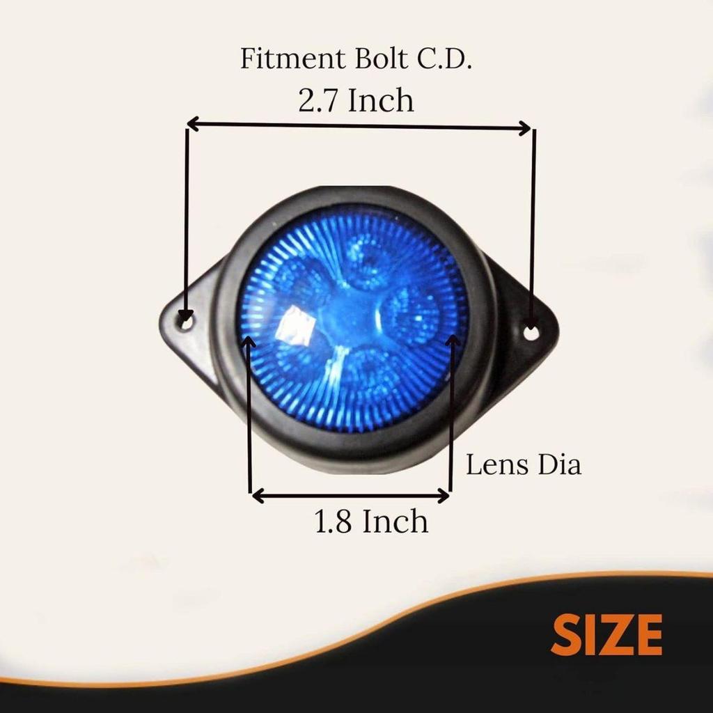 APSMOTIV LED Outline Marker Lights Trailer Fot Truck 24V Clearance Lamp Chicken Marker Lights Universal Fit, Color Blue, Pack of 15