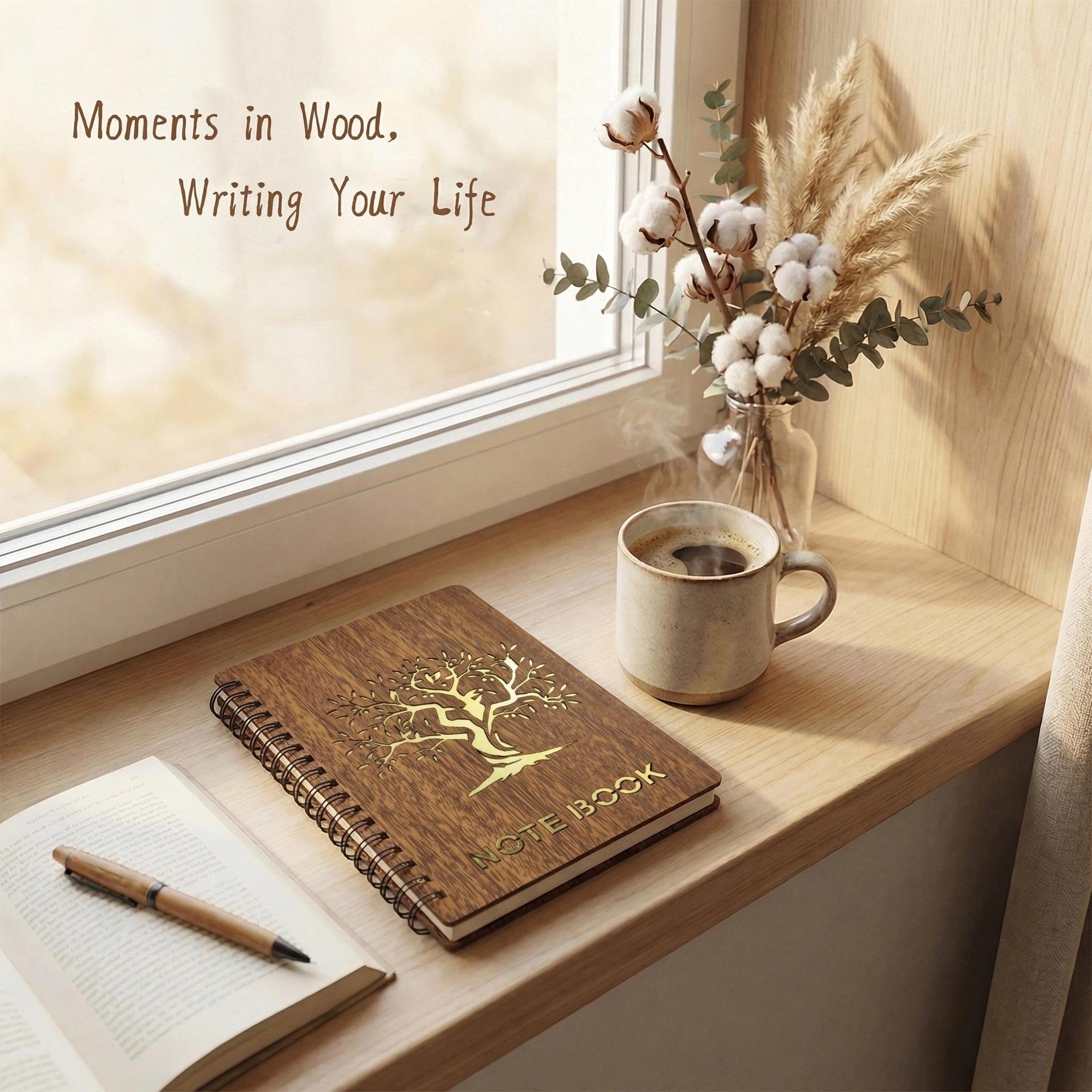 Easter Wooden Notepad Spiral Double Coil Simple Retro Practical Souvenir Hollow Notebook B5