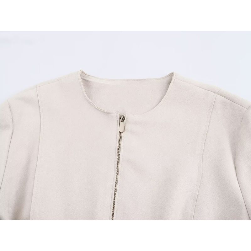 Kaslead New Arrival Women's Clothing Fashion Style Fashion Suede Texture Effect Jacket Outwear 4968201