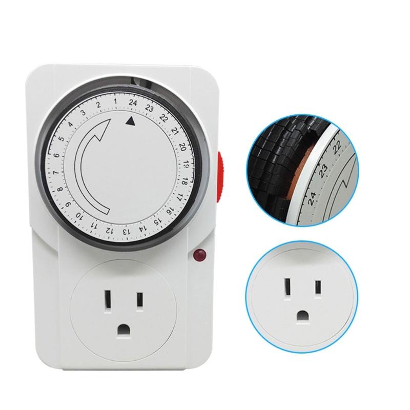 24 Hour Cyclic Timer Switches Programmable Mechanical Timer Universal Timing Socket for Aquariums, Grow Light Enduring