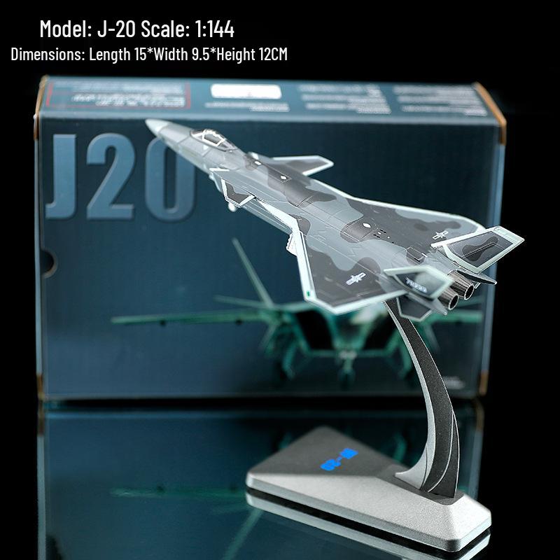 1:144 J-20 Stealth Fighter Jet Model Aircraft Souvenir Display