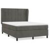 3129208 vidaXL Lit à sommier tapissier et matelas Gris foncé 140x190cm Velours