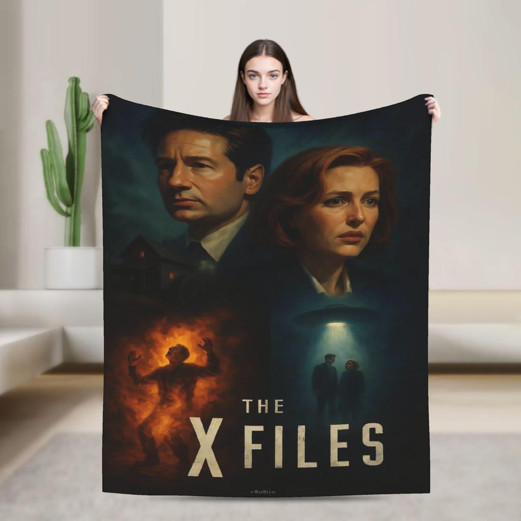 Manta de Franela de la Película Expediente X Fox Mulder Dana Scully y John Doggett Walter Skinner Ropa de Cama Mantas para Colcha Funda de Sofá