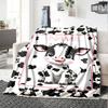 Cute Cow Print Home Customize Your Name Blankets Soft And Cozy Flannel Blanket For All Seasons Perfect For Picnics Sofa Office Bed Living Room Ideal