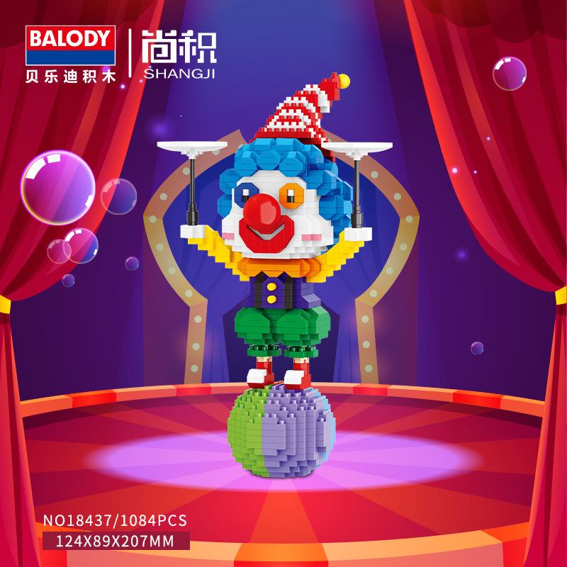 Balody Mini Blocks Cartoon Building Brick Fun Clown Festival Christmas Gifts Girl Brinquedos New Year Present Joker 18435