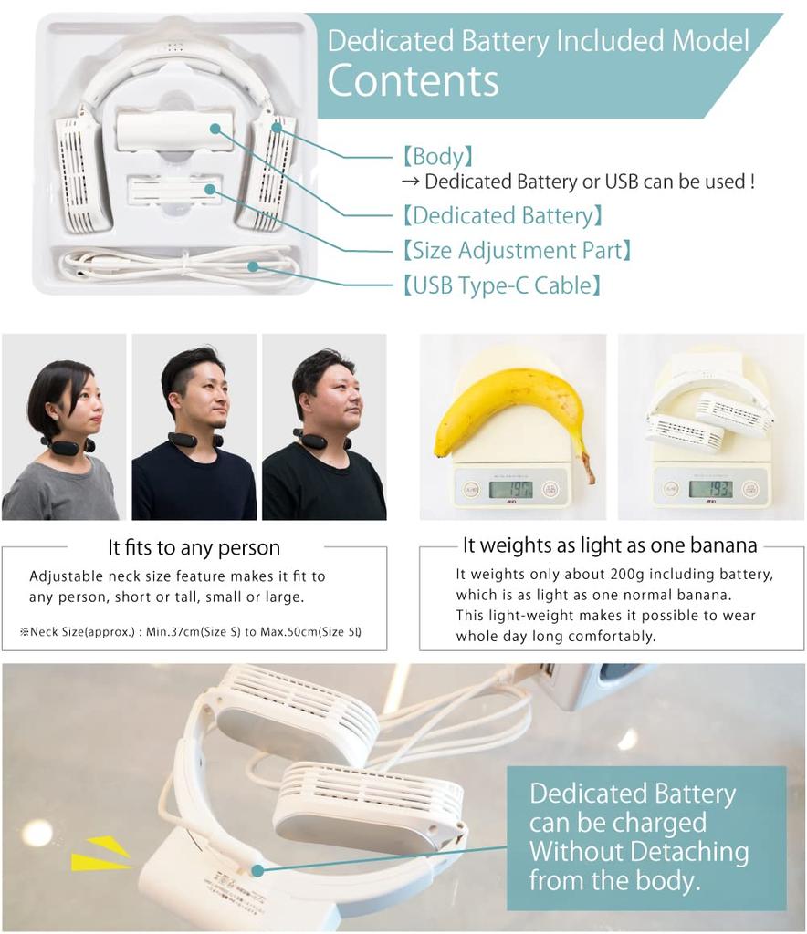 THANKO Neck Cooler Evo with Dedicated Battery Included, Model TK-NEMB3 (White) [Special Campaign Price To Commemorate Exceeding 1.1 Million Units Ship