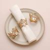 4pcs/lot New simulation crown napkin ring pearl diamond napkin ring wedding table setting table napkin buckle cloth ring