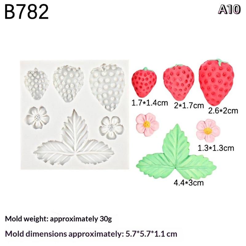 Fruit Strawberry Dessert Mousse Cake Mold Silicone Cake Decorations Reusable Baking Molds Kitchen Tools