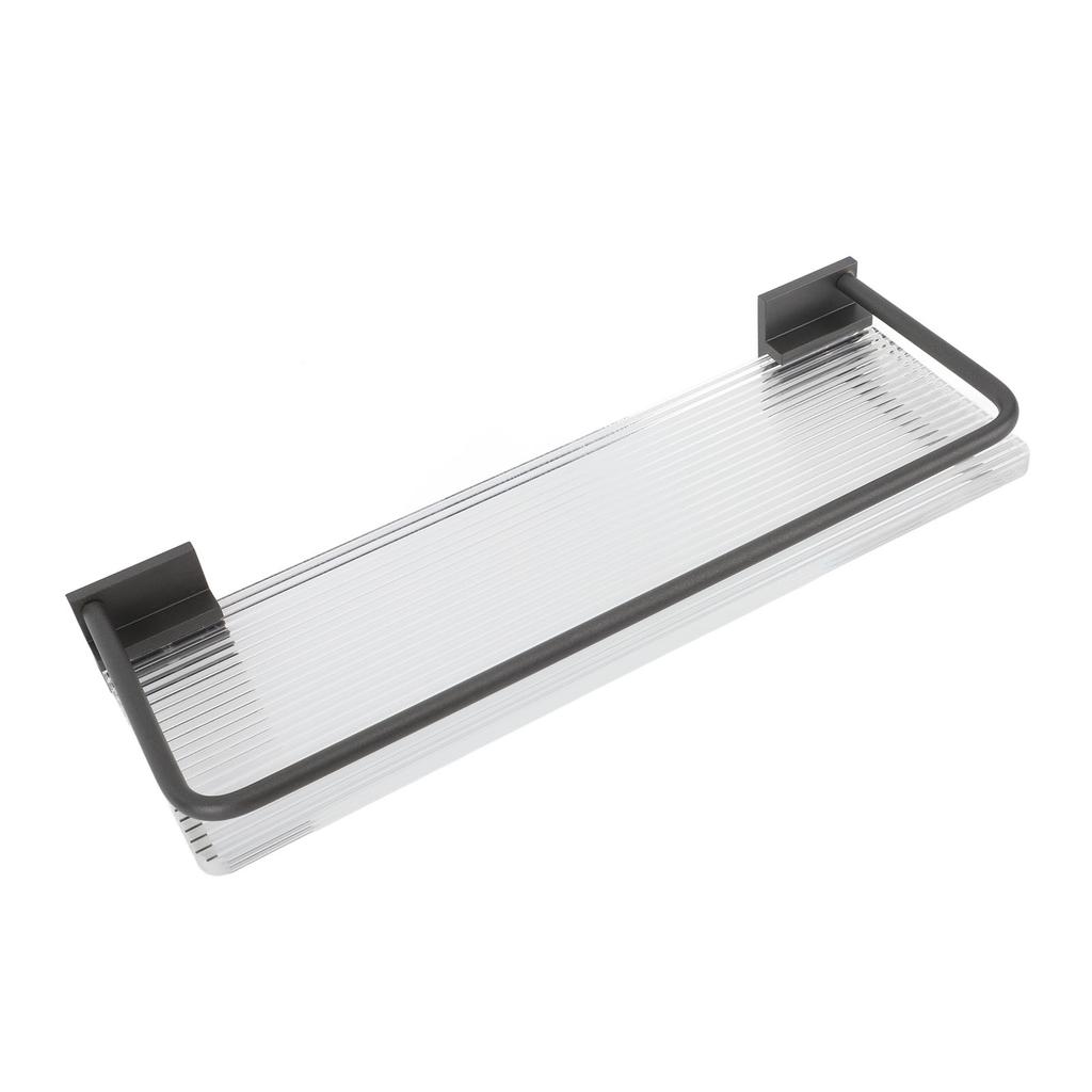 Półka Łazienkowa Ścienna 30cm Aluminium Kosmiczne Akryl Wieszak na Ręczniki Stojak do Przechowywania Łazienkowego Szary