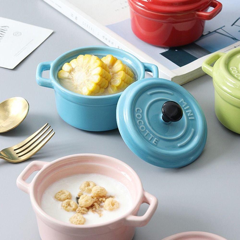 200ml Steamed Egg Bowl Anti-scalding Mini Casserole with Lids Creme Brulee Bowl  Butter