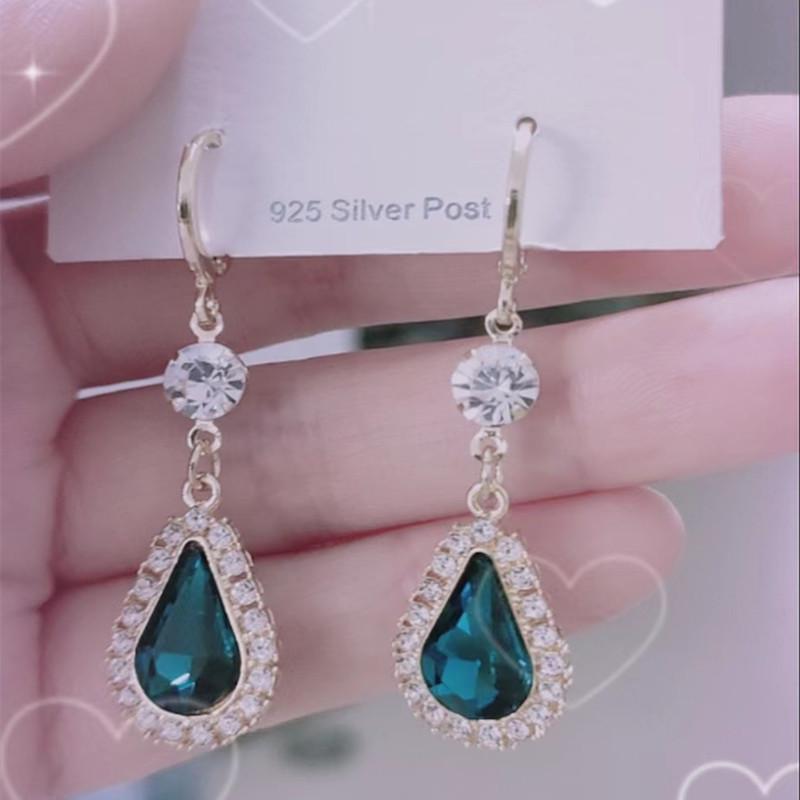 2022 Trendy Korean Crystal Water Drop Hollow Earrings - Elegant and Stylish Design