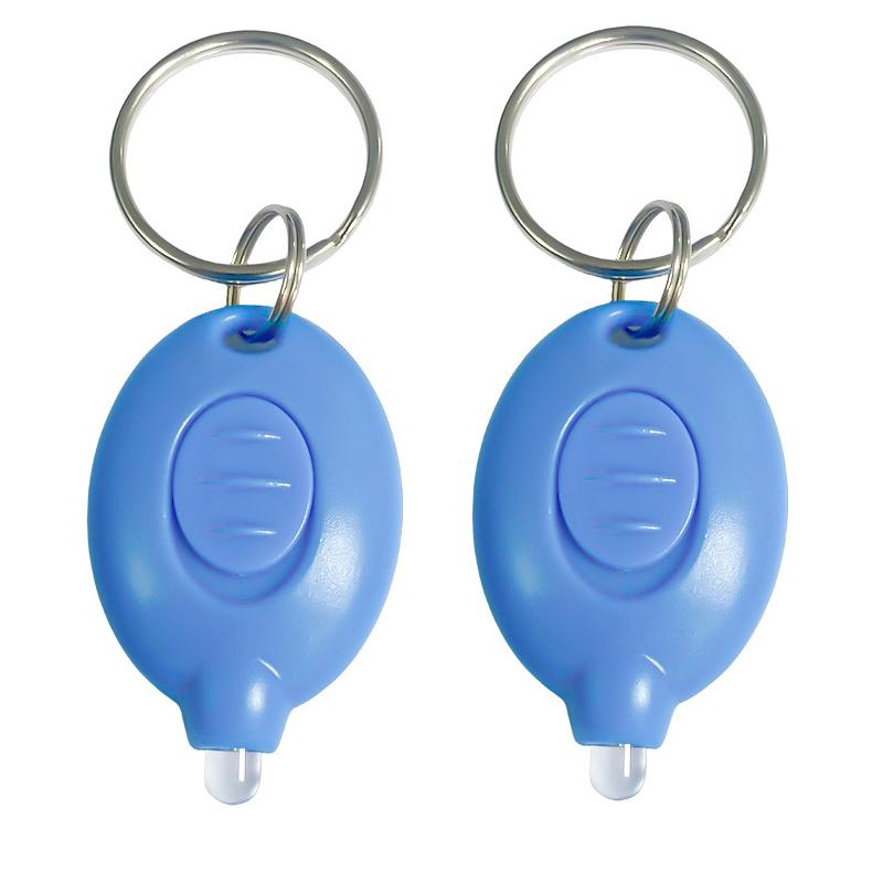 2PCS Mini Keychain LED Flashlight UV Torch Keyring Lamp Button Battery Lanterns White Light Children's Outdoor Light Torch