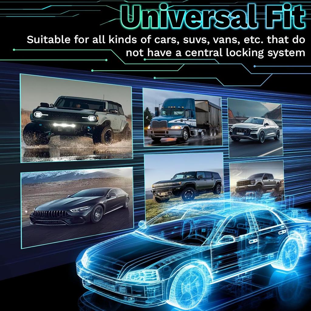 2 PCS 12V Door Lock Actuator Kit, Universal Power Mode Door Lock Actuator With Tool Set, 2 Wire Electric Blend Door Lockout Actuators, Adds Power