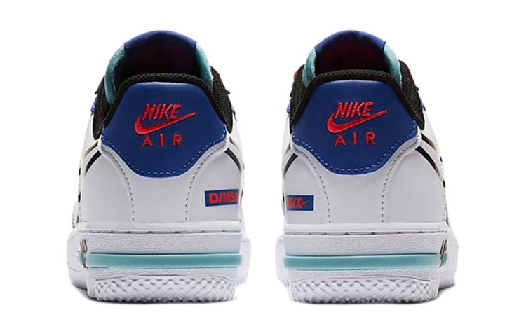 Nike Air Force 1 React Weiß Astronomy Blue Laser Crimson GS CD6960-101