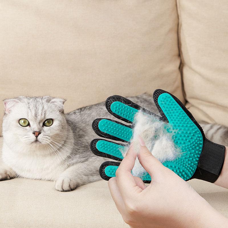 Pet Grooming Glove, Gentle Hair Remover Mitt for Cats & Dogs, Pet Massage Brush for Bathing, Efficient Fur Removal Pet Cleaning