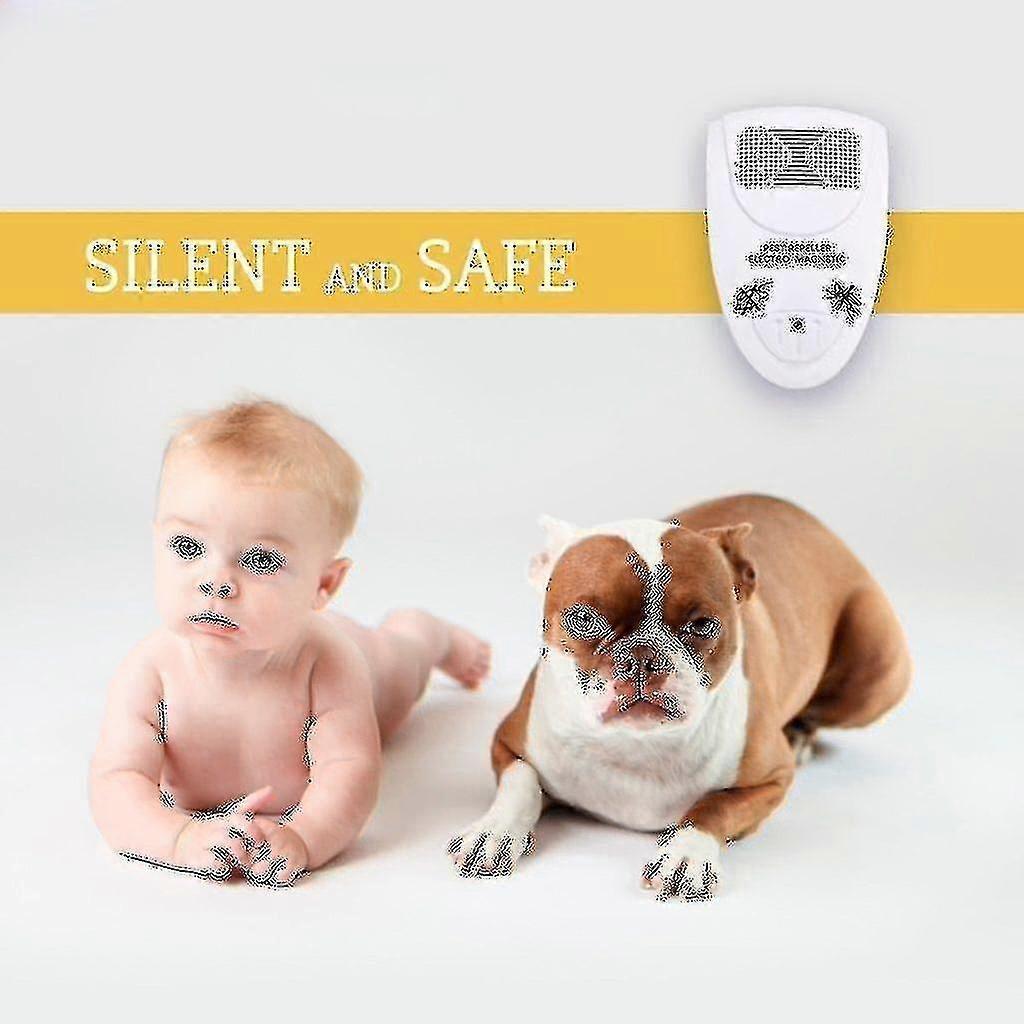 Ultrasonic Bed Bug Repeller - Safe for Pets - Get Rid of Pests Quickly 2-Pack - White