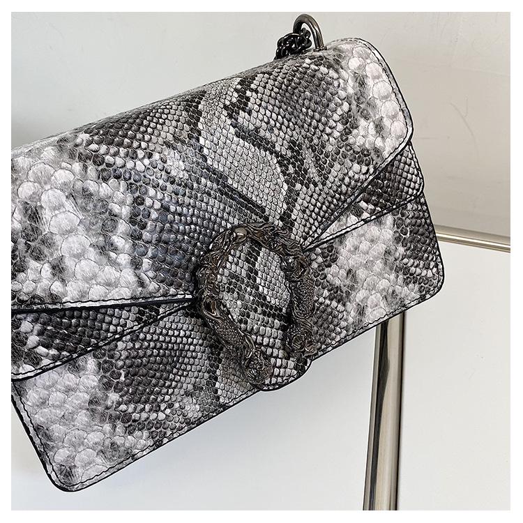 2024 Floral Crocodile Pattern Chain Crossbody Bag: Double Compartment Flap Shoulder Backpack