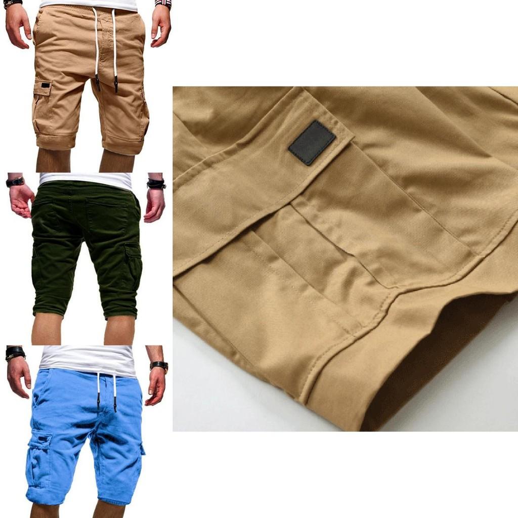 Calções Cargo Confortáveis para Homem Verão Casuais Jogger Desporto Calças de Combate Exército