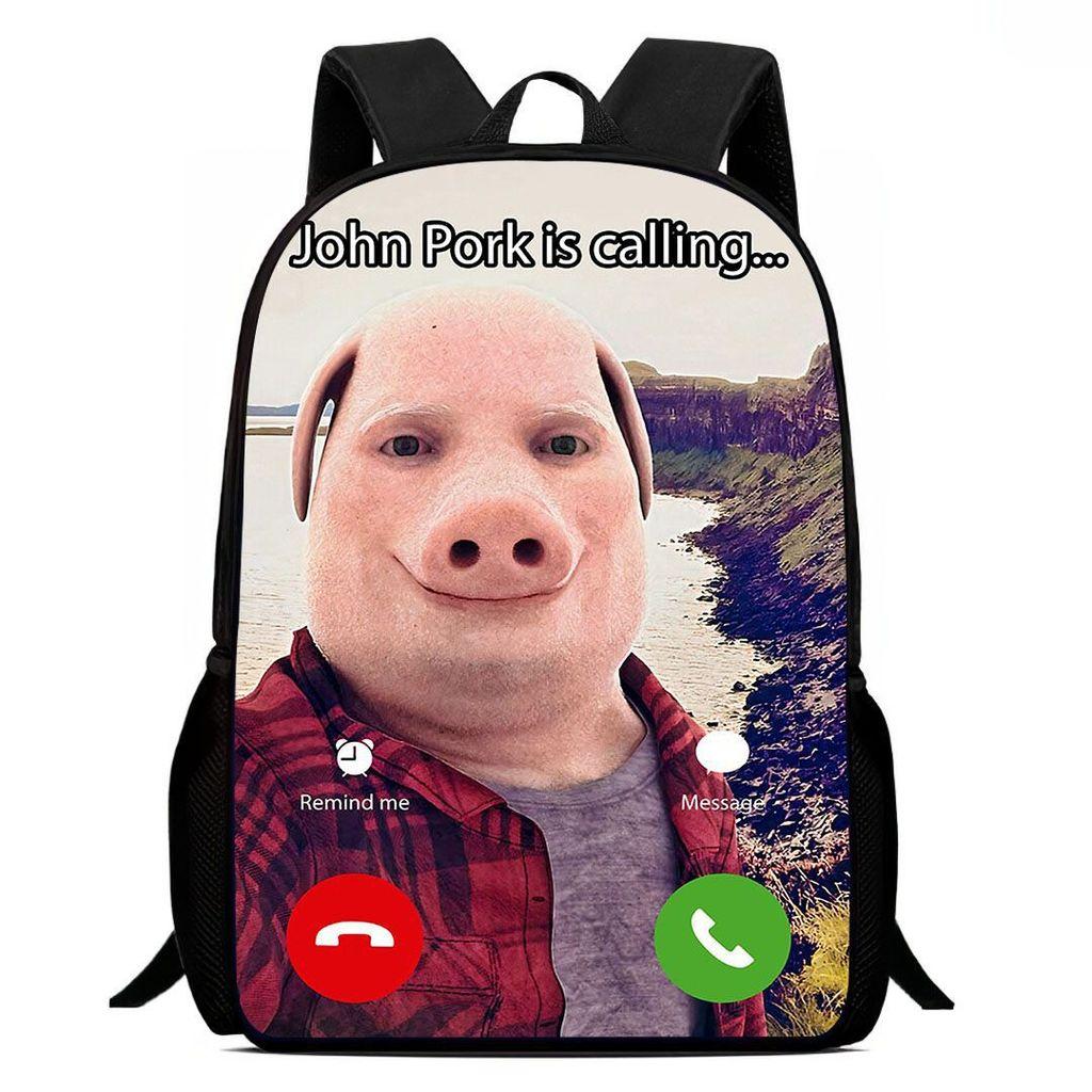 Plecak Szkolny Johnpork Bóg Świń Z Nadrukiem Geometrycznym Dla Nastolatków I Uczniów