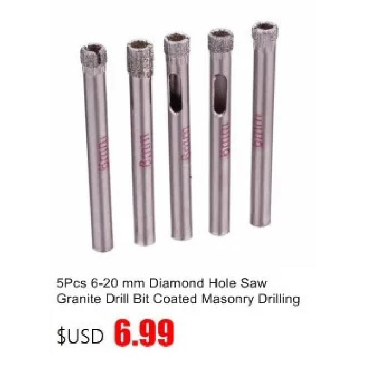 4Pcs 13 16 20 25 mm Diamond Hole Saw Granite Drill Bit Coated Masonry Drilling Cutter Tools for Stone Marble Glass Ceramic Tile