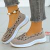 Fashion Fashion Hollow Leopard Print Flats Women Spring Summer Breathable Mesh Platform Sneakers Woman Non Slip Thick Sole Loafers Shoes