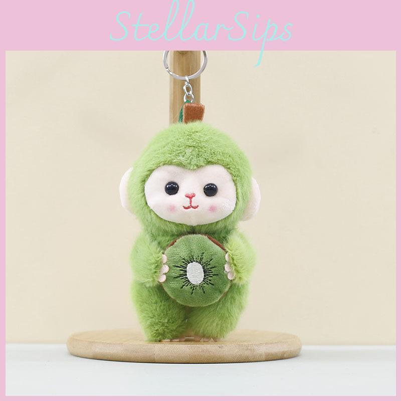 Fruit Cute Monkey Plush Keychain Cartoon Monkey Toy And Keyring Accessory Gift