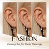 Gold Dangle Earrings Set for Women – 14k Plated Huggie & Cartilage Stacking Earrings, Compatible with Multiple Piercings, Gift for Mom, Birthday