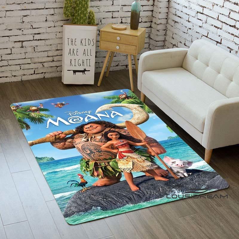 The new Moana-themed comedy adventure room mat is washable and non-slip, suitable for living room sofas, kitchens, and other are