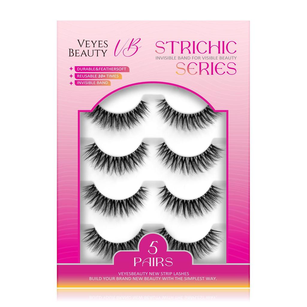Veyesbeauty DARK CRUSH Lash Clusters Invisible Band Reusable Durable Quick & Easy Application 5 Pairs