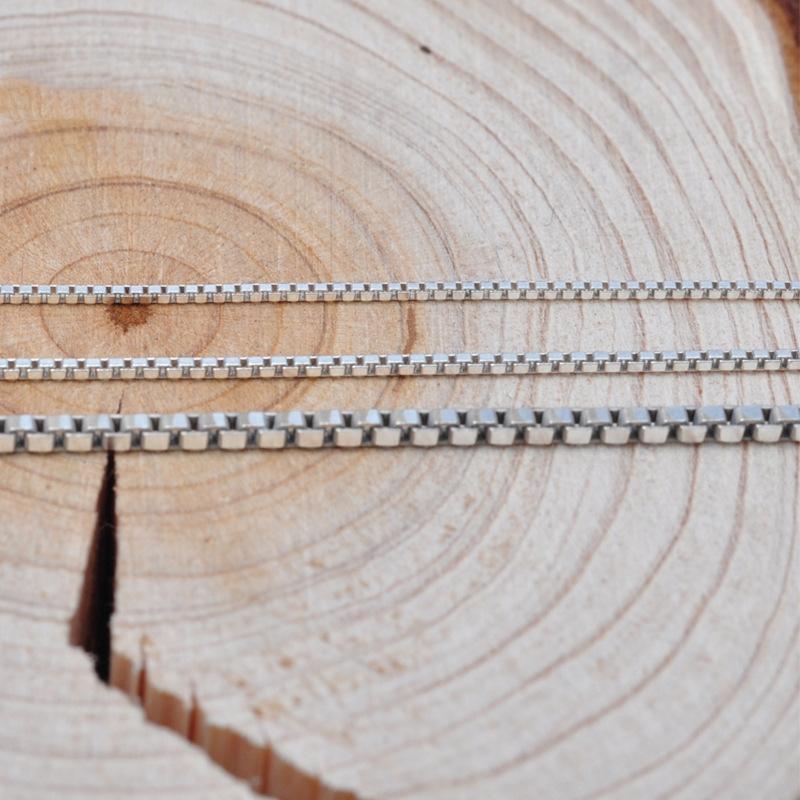 Real 925 Sterling Silver Box Chain for Jewelry Accessories Making Bracelet Necklace