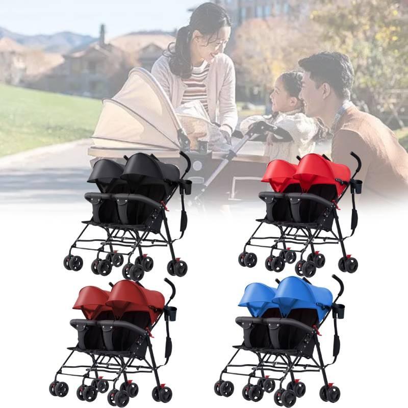 Wheeled Six Twin Baby Stroller Ultra Lightweight Fold Multi Functional Stroller