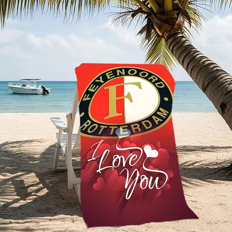 Beach Towel with Feyenoord Rotterdam logo Pattern - soft,absorbent,machine washable Lightweight&Modern,swimming,Travel Essentials