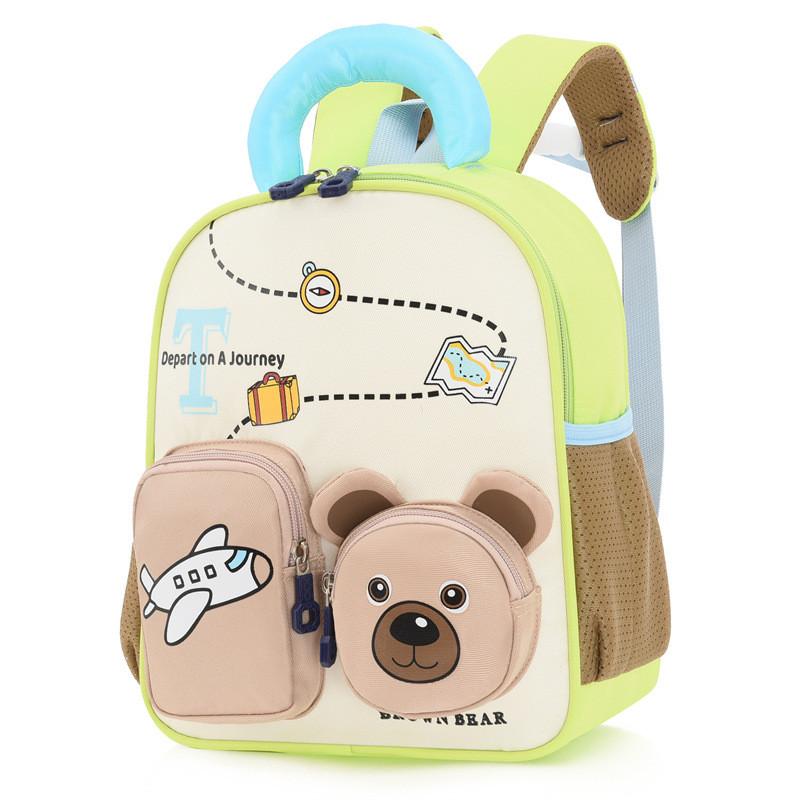 Animal Bear Print Backpack With Lightweight Oxford Fabric Schoolbag Gift Kids