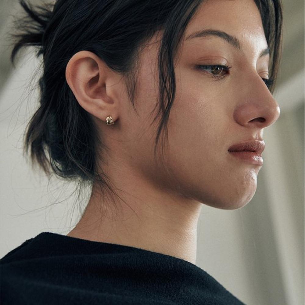 Deux.silver.201 Verte Mini Cote Earring  Gold 