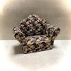 Used Miniature Sofa, Kyoto Nishijin-ori, Black, for Blythe and Other 1/6 Dolls, Miniature Furniture