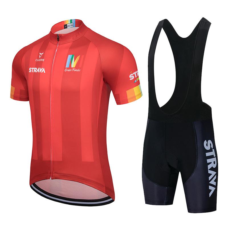 STRAVA Cycling Suit Short-sleeved Suit Men's Cycling Suit Summer Thin Breathable Cycling Clothing