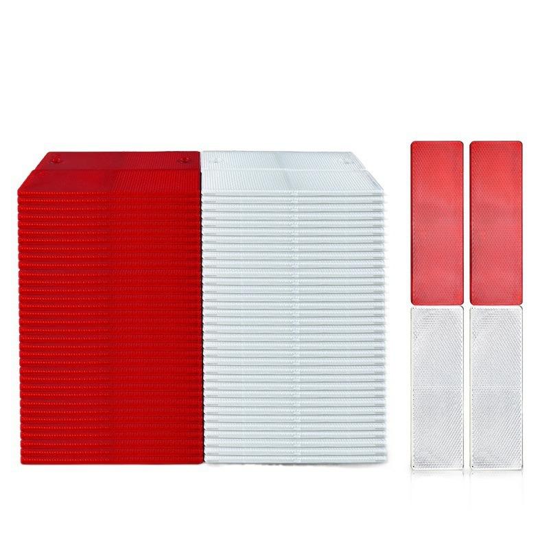 Red and White Warning Signs for Truck Reflector Anti-collision Stickers, Plastic Car Reflector Night Reflector Stickers