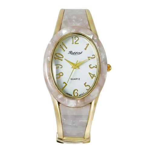 

RAPPORT Women s Oval Bangle Watch, Gold Wide, 188817, White