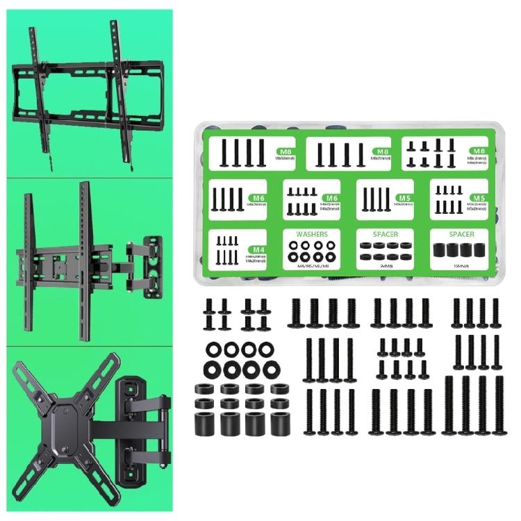TV-Befestigungsschrauben mit Organizer-Box Universelle TV-Halterung Schrauben Hardware-Kit Enthält M6 Ersatz-TV-Schraube