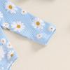 Citgeett Autumn Infant Baby Girl Fall Outfit Daisy Print Long Sleeve Romper Pants Headband Clothes Set