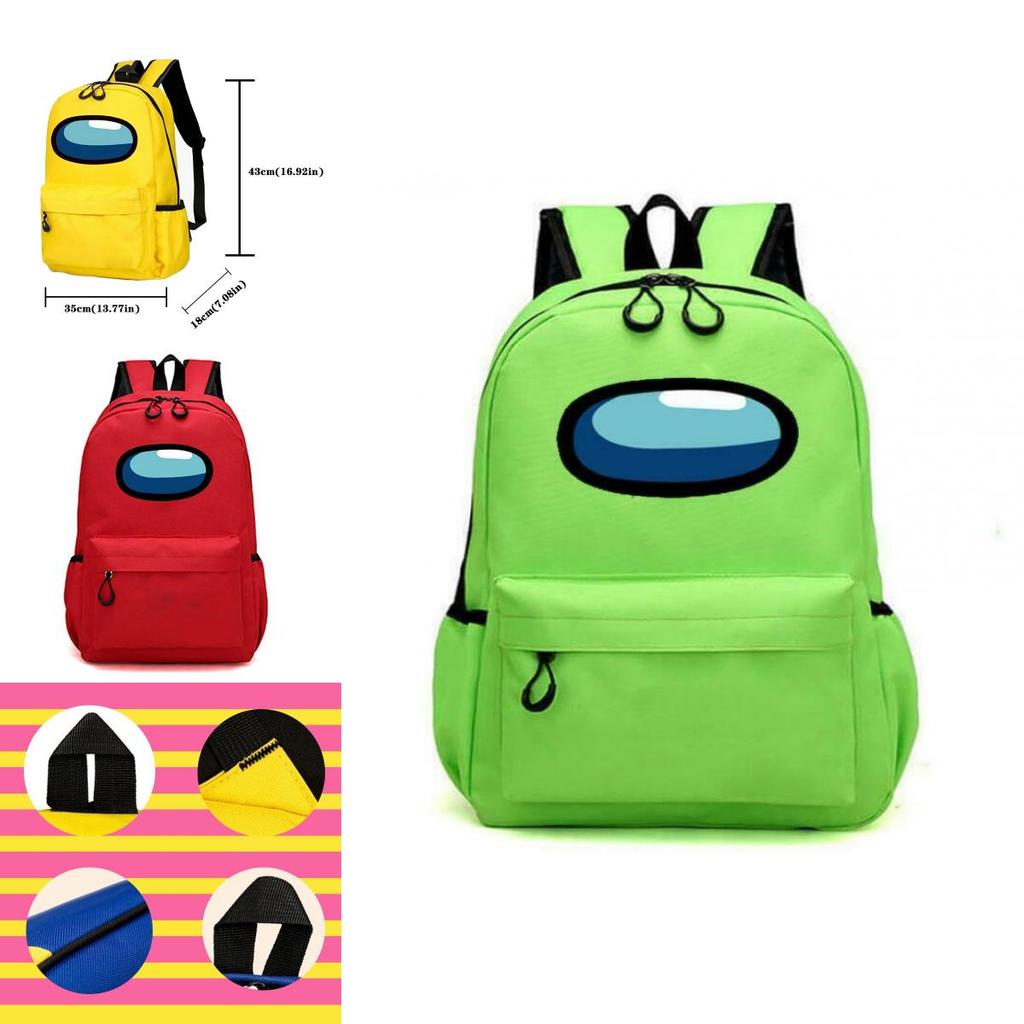 Cartoon Among Us School Backpack Featuring Stylish Chain And Spacious Compartments For Kids And Teens