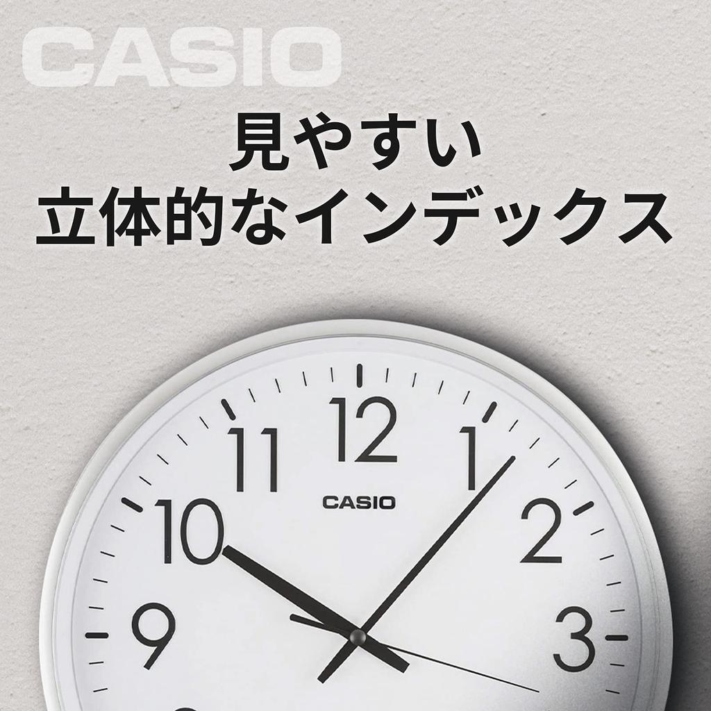 CASIO Wall Office Clock IQ-2000J-8JF Clock, Radio-Controlled, Metallic, Silver, Analog, Stylish,