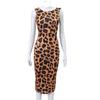 European and American Sexy Leopard Print Dress Sleeveless Big Halter Spice Girl Style Hip Skirt Medium and Long Dress